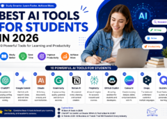 Best AI tools for students in 2026 for studying, writing, research, coding, and productivity.